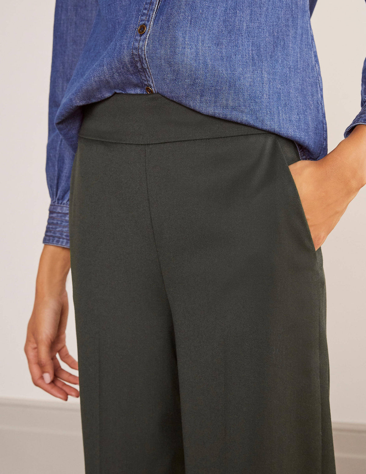Wesley Wool Trousers-Deep Forest Melange - Image 3