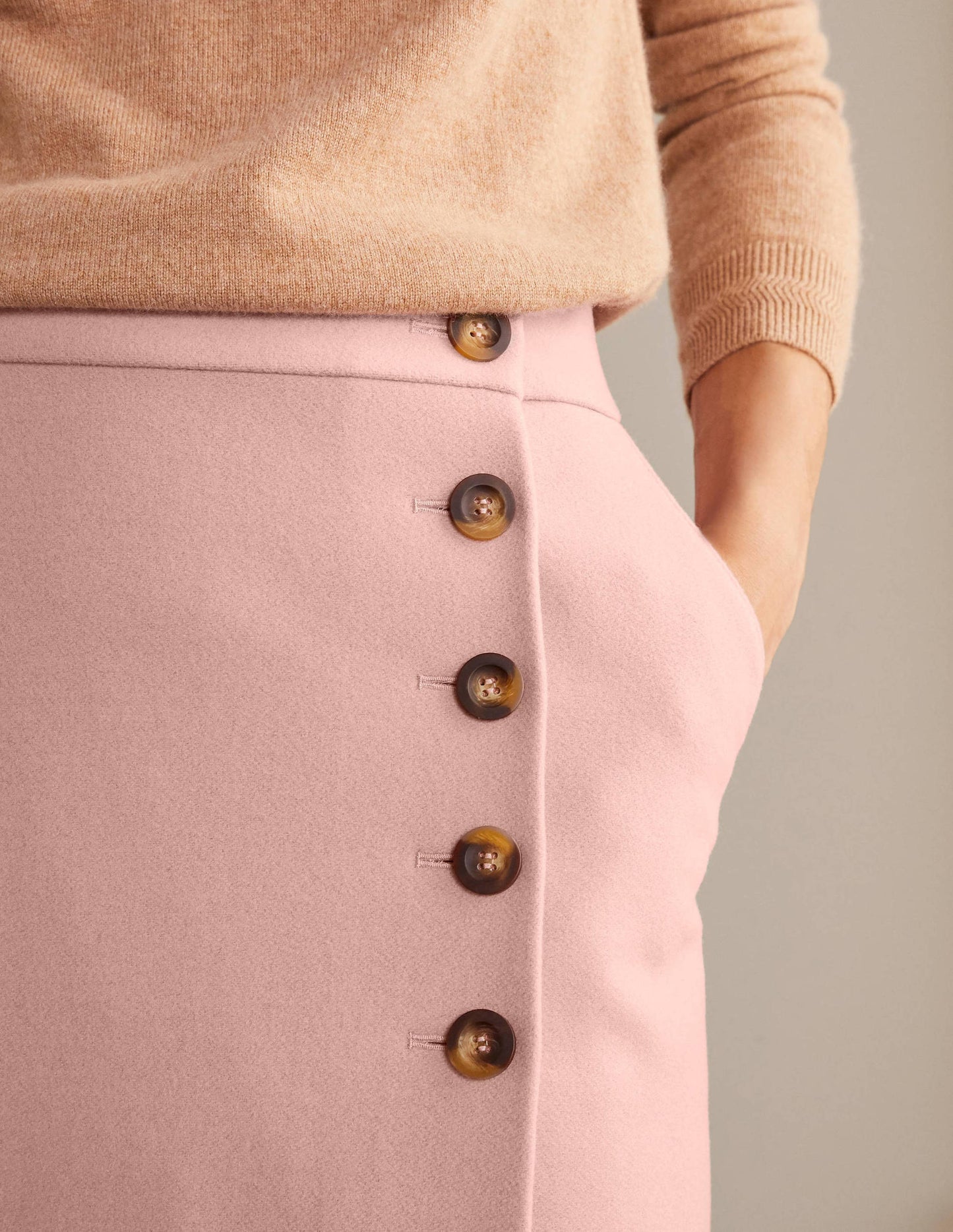 Darcey Midi Skirt-Pale Pink