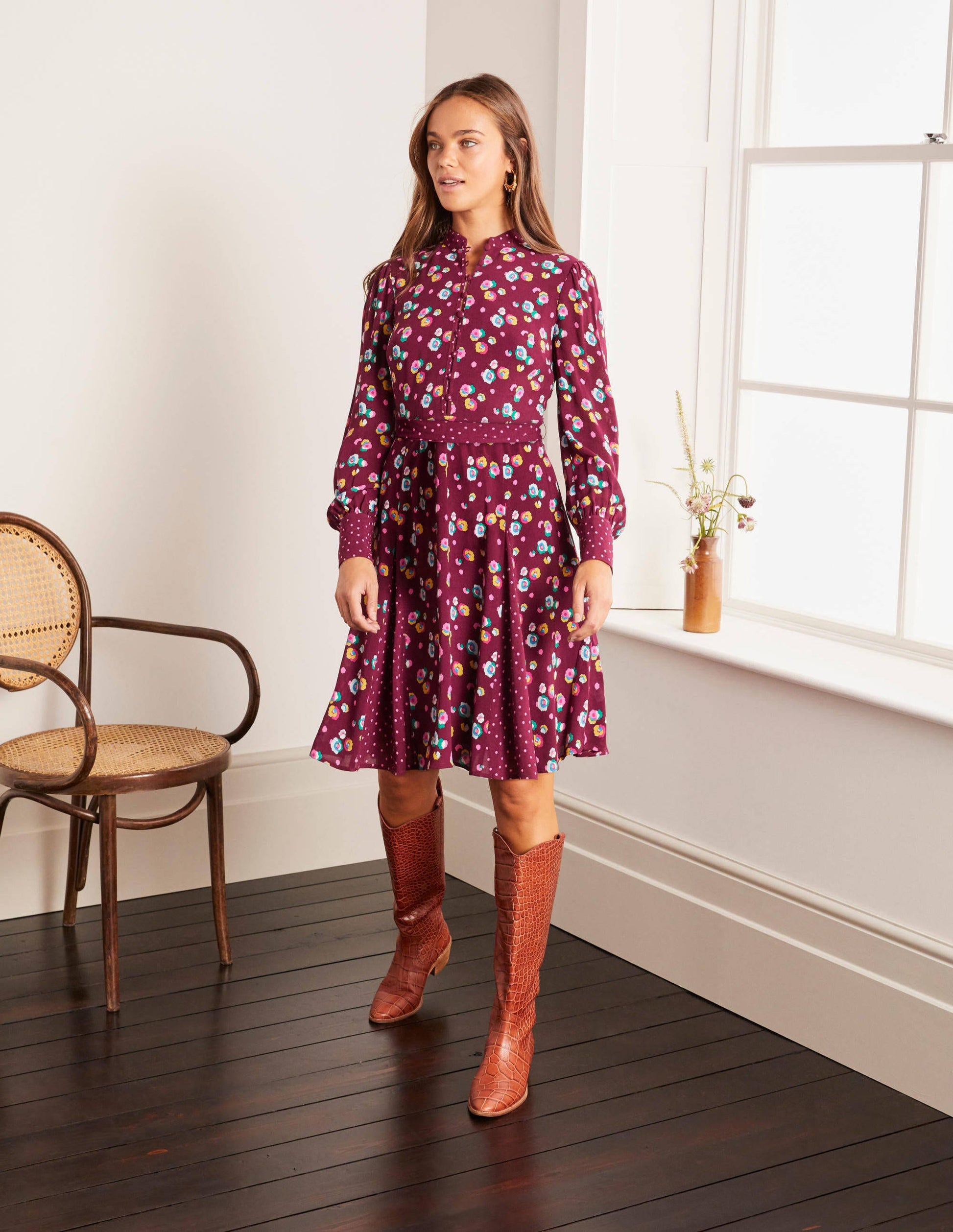 Christina Dress-Ruby Ring, Billowy Peony-3