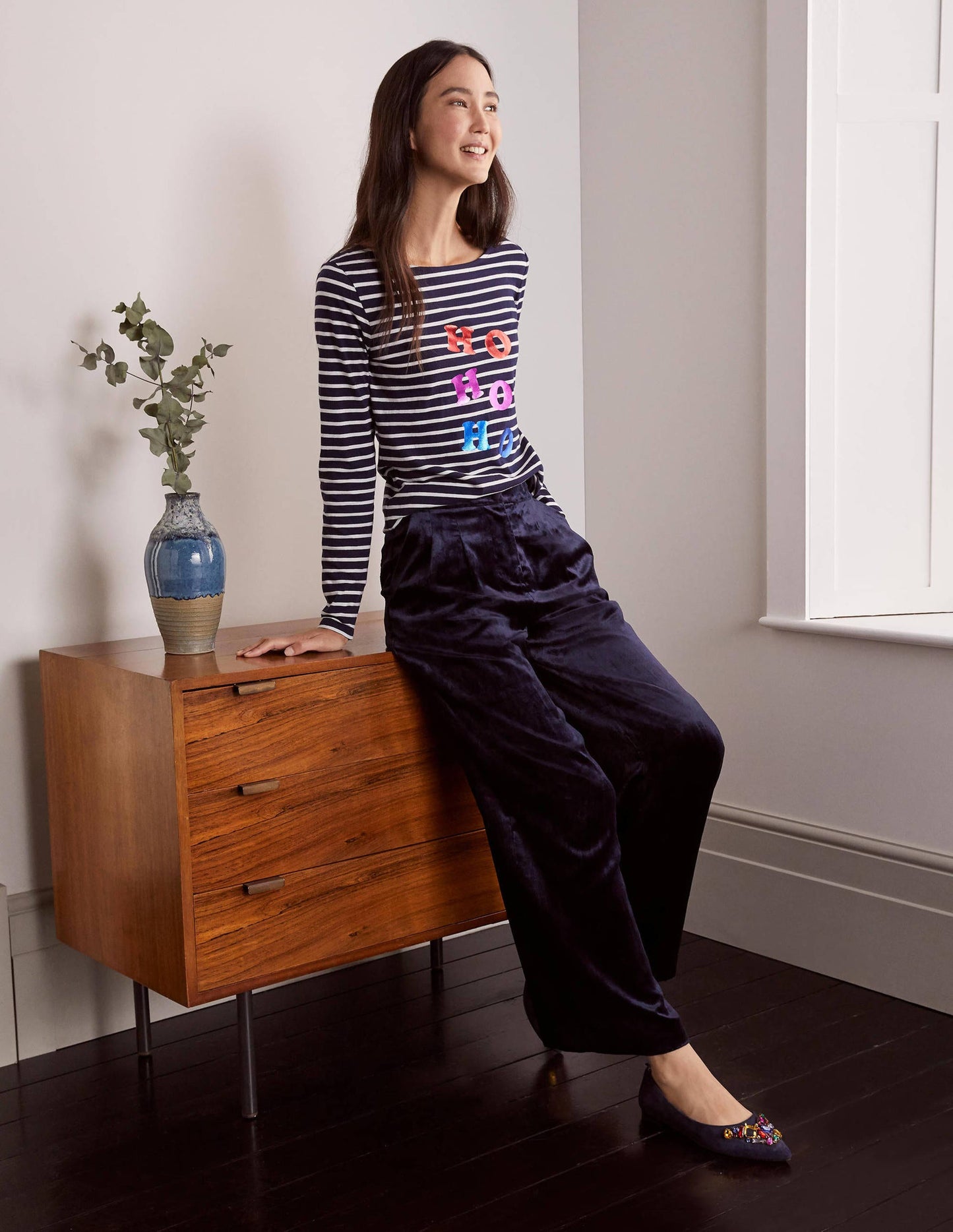 Christmas Breton-Metallic foil slogan