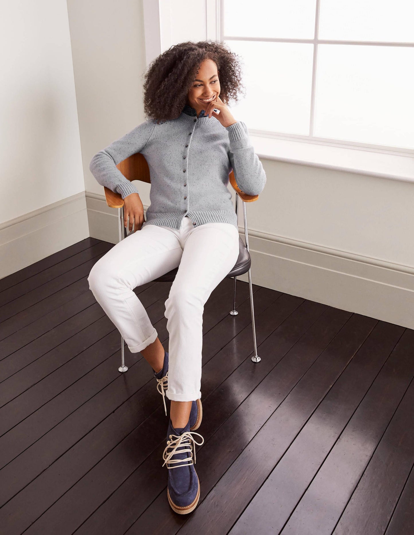 Beaufort Cashmere Cardigan-Winter Slate Nep