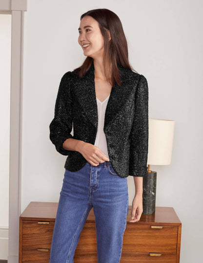 Imelda Sequin Jacket-Black Sequin-4