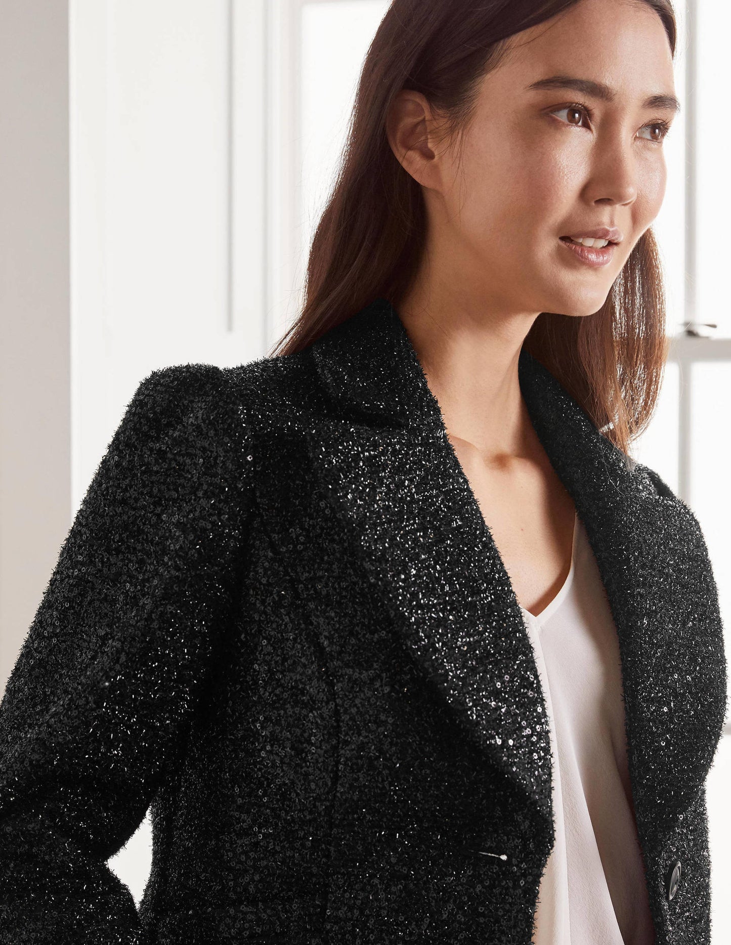 Imelda Sequin Jacket-Black Sequin
