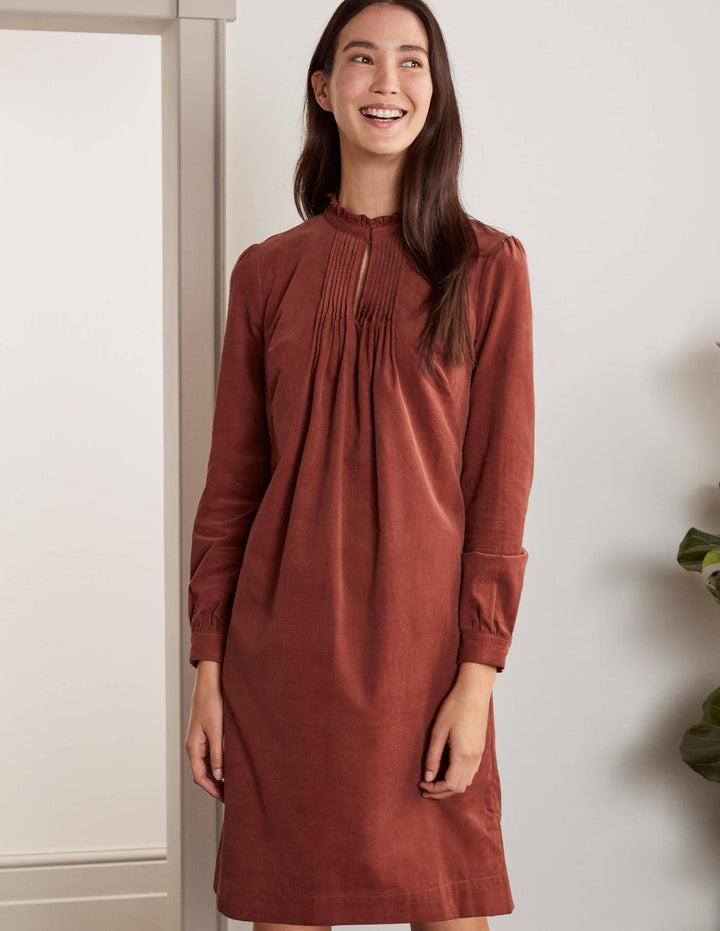 Cornelia Cord Dress-Red Oak