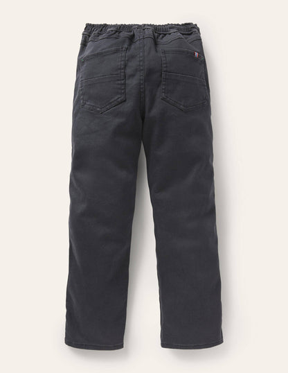 Relaxed Slim Pull-on Trousers-Soot Grey-2