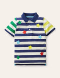 Piqué Polo Shirt-Navy/Ivory Hotchpotch Stars