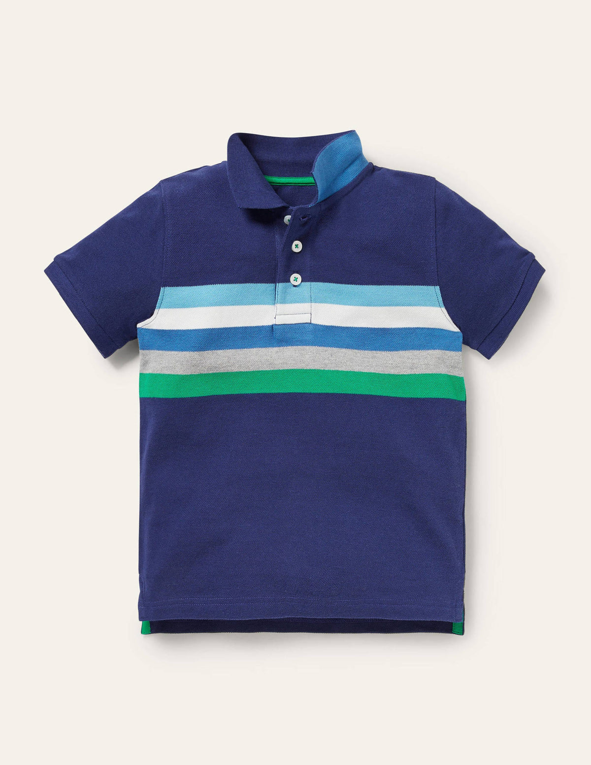 Piqué Polo Shirt-Starboard Blue/Multi-1