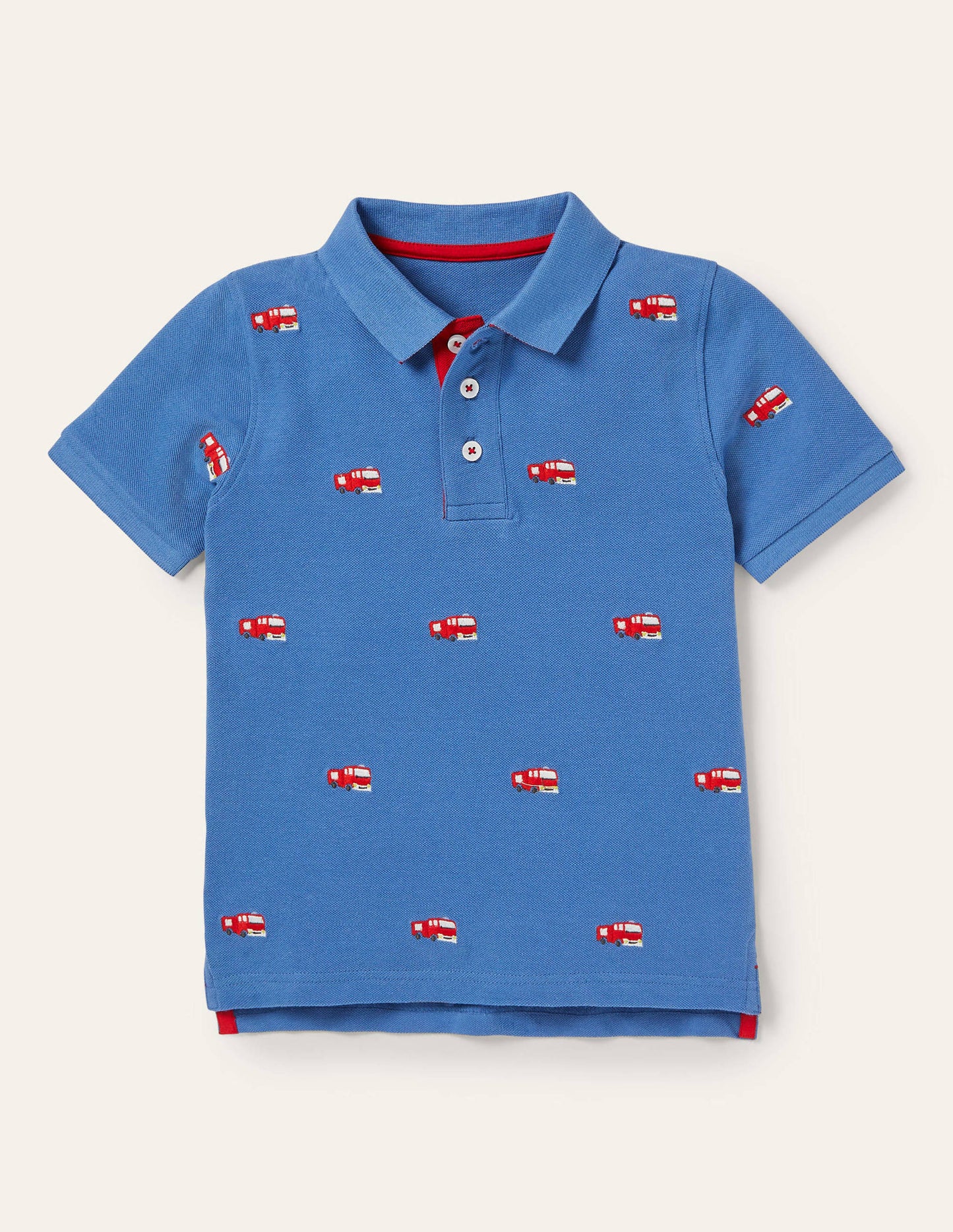 Piqué Polo Shirt-Elizabethan Blue Fire Engines