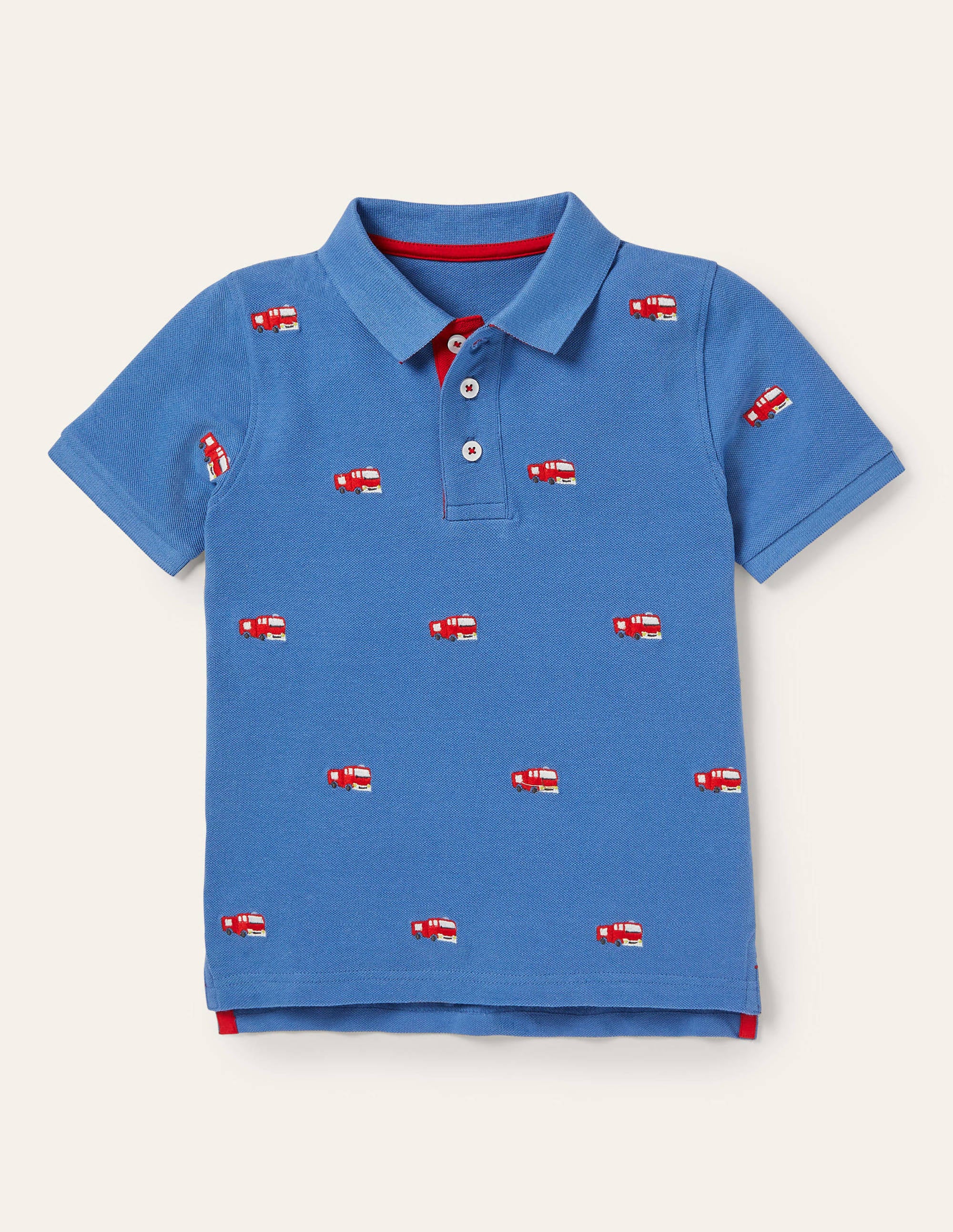 Piqué Polo Shirt-Elizabethan Blue Fire Engines - Image 1
