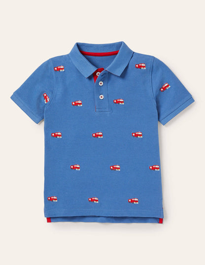Piqué Polo Shirt-Elizabethan Blue Fire Engines-2