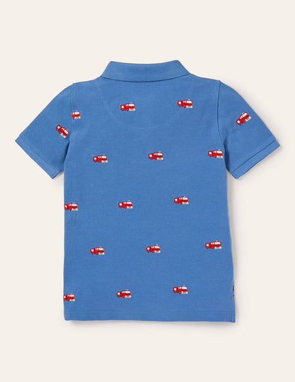 Piqué Polo Shirt-Elizabethan Blue Fire Engines-3