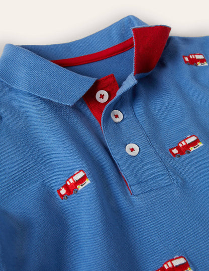 Piqué Polo Shirt-Elizabethan Blue Fire Engines-4