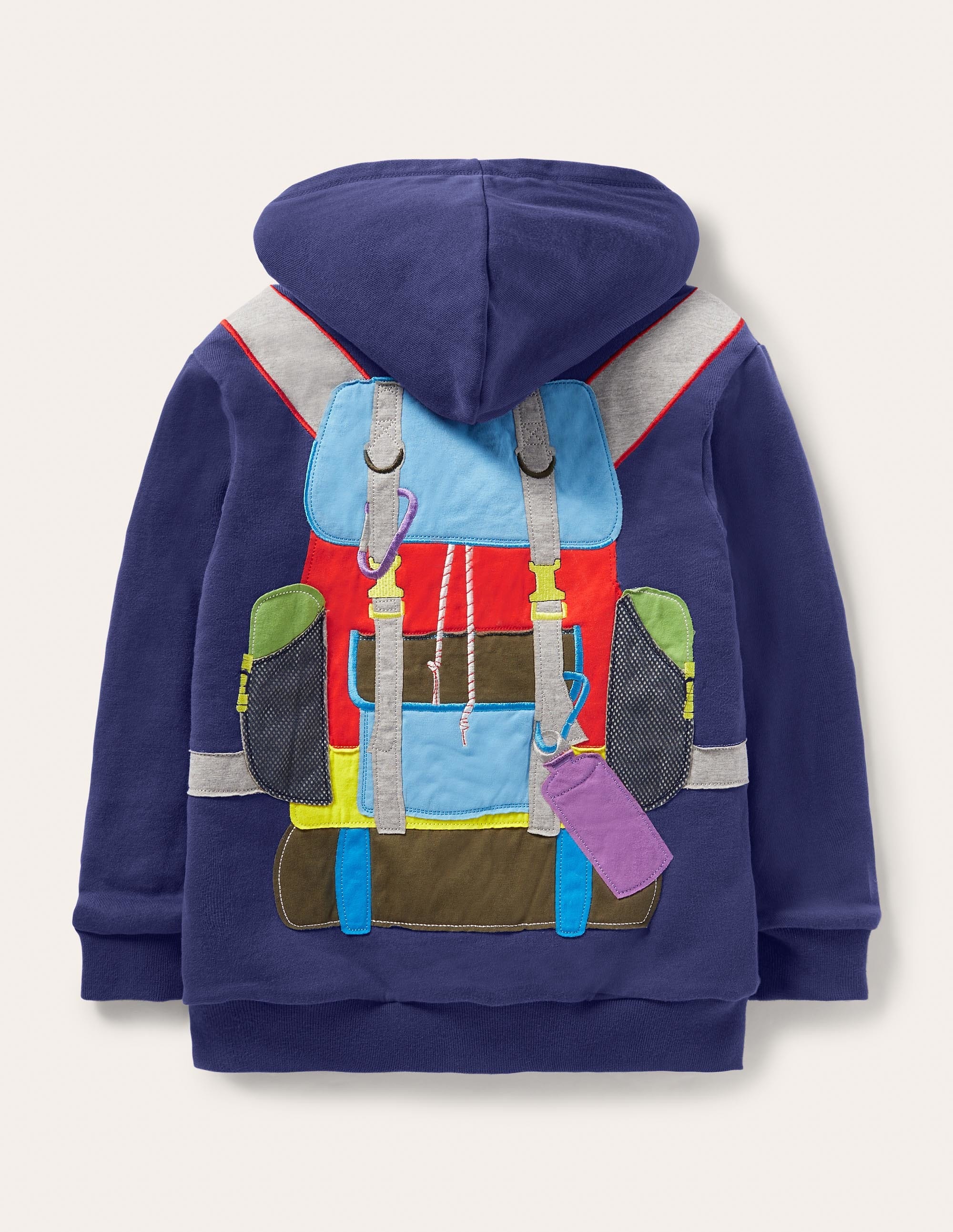 Shaggy-lined Appliqué Hoodie-Starboard Blue Backpack - Image 2