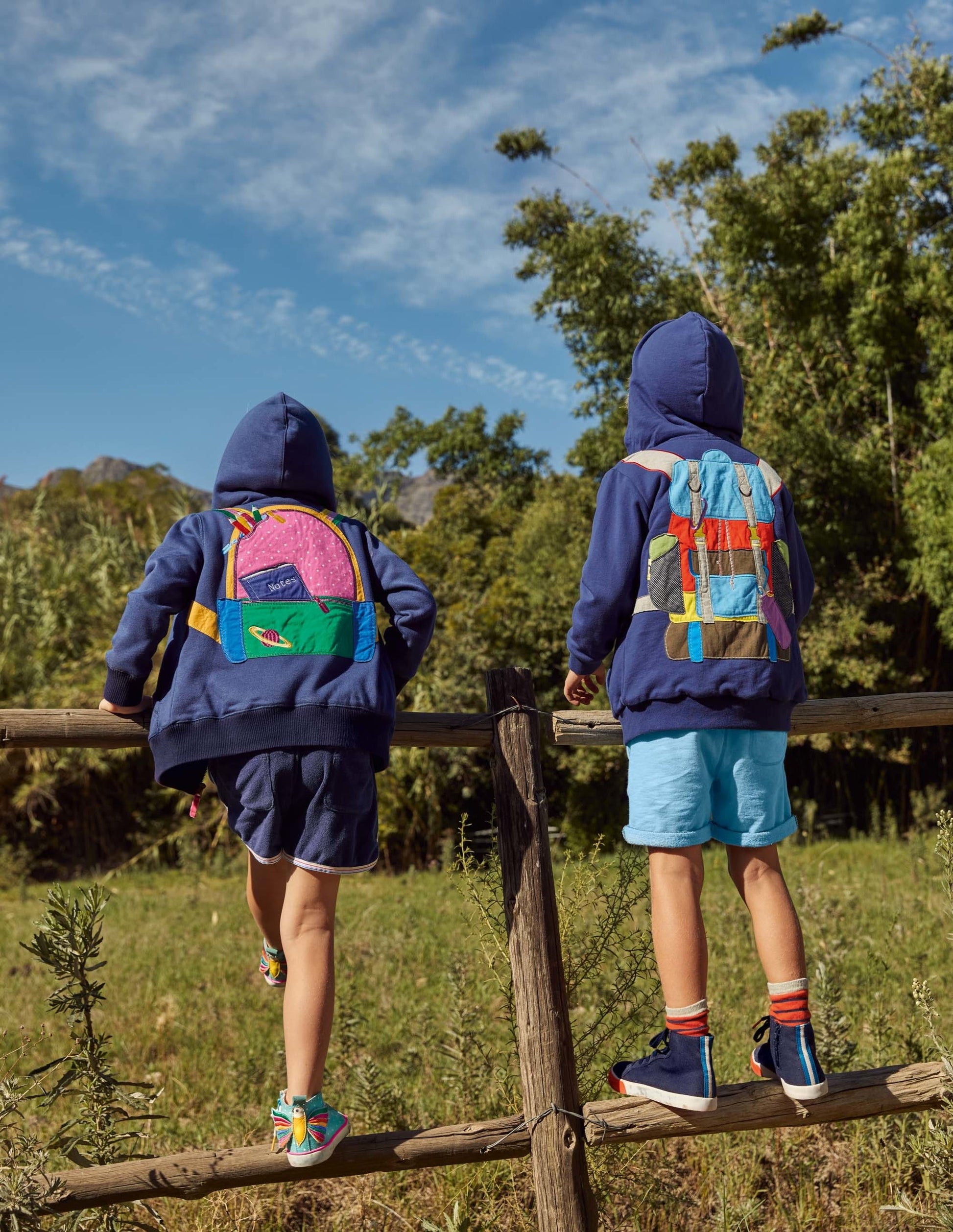 Shaggy-lined Appliqué Hoodie-Starboard Blue Backpack-5