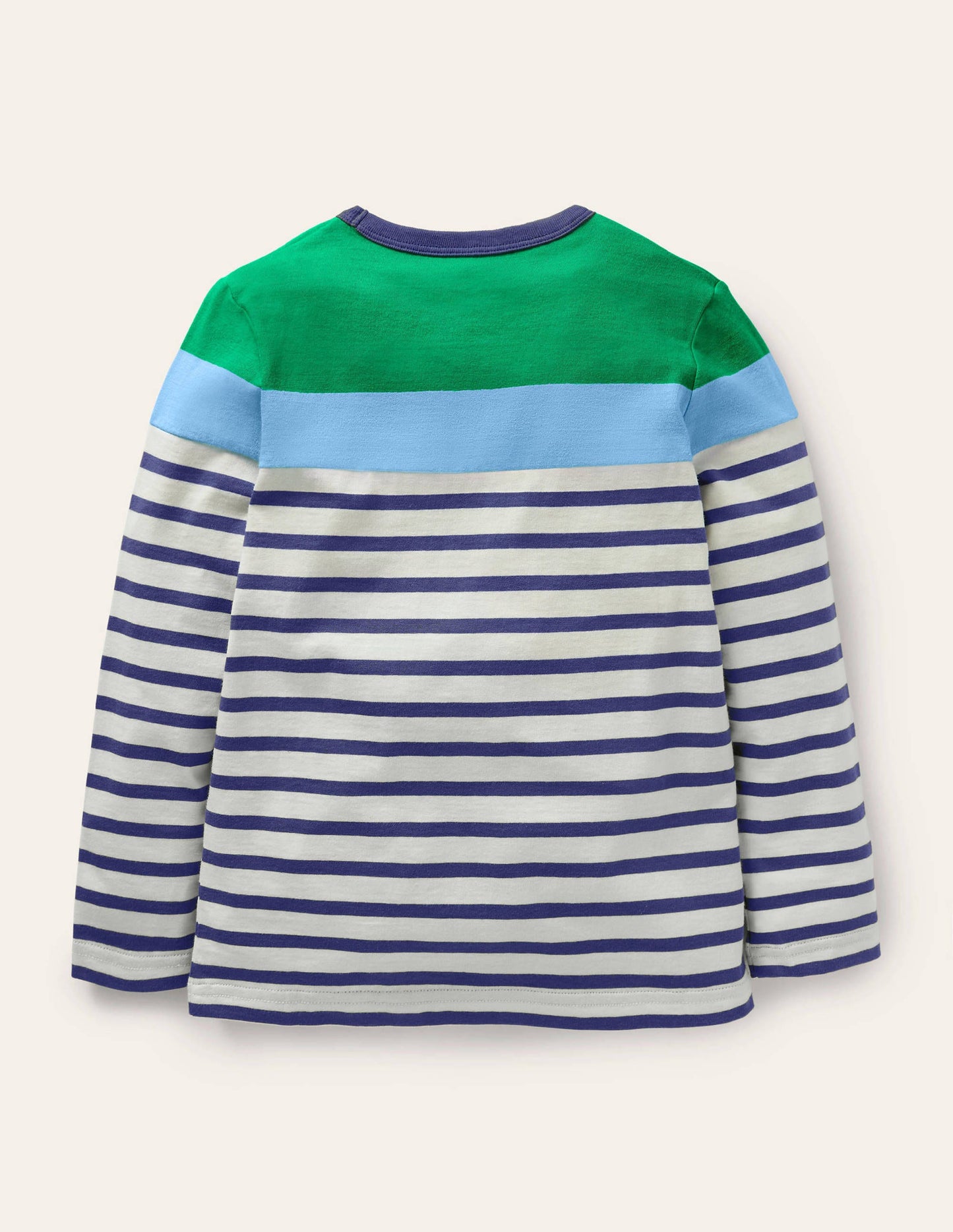Colourblock Breton T-Shirt-Green Pepper/Ivory