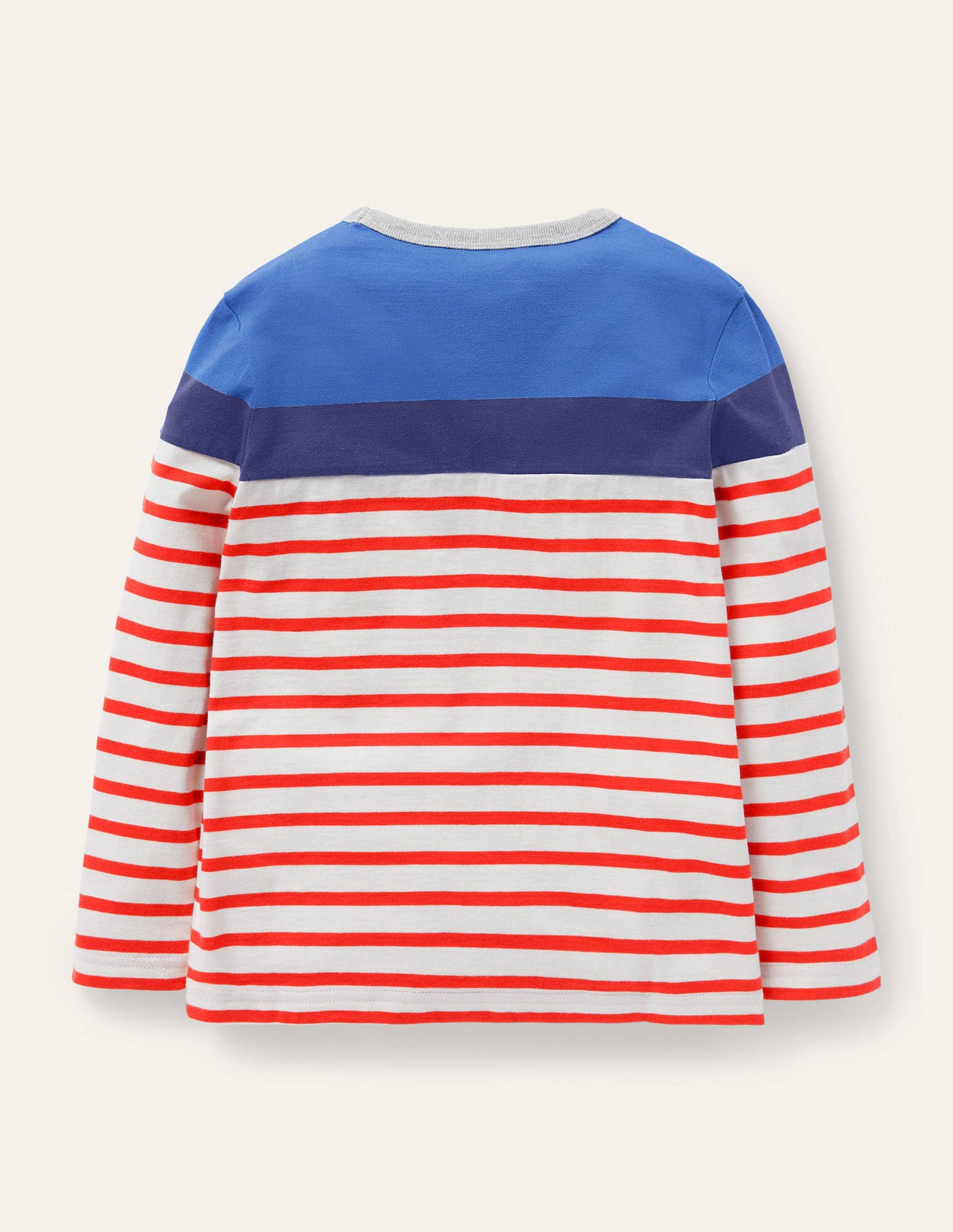 Colourblock Breton T-Shirt-Rocket Red/Elizabethan Blue