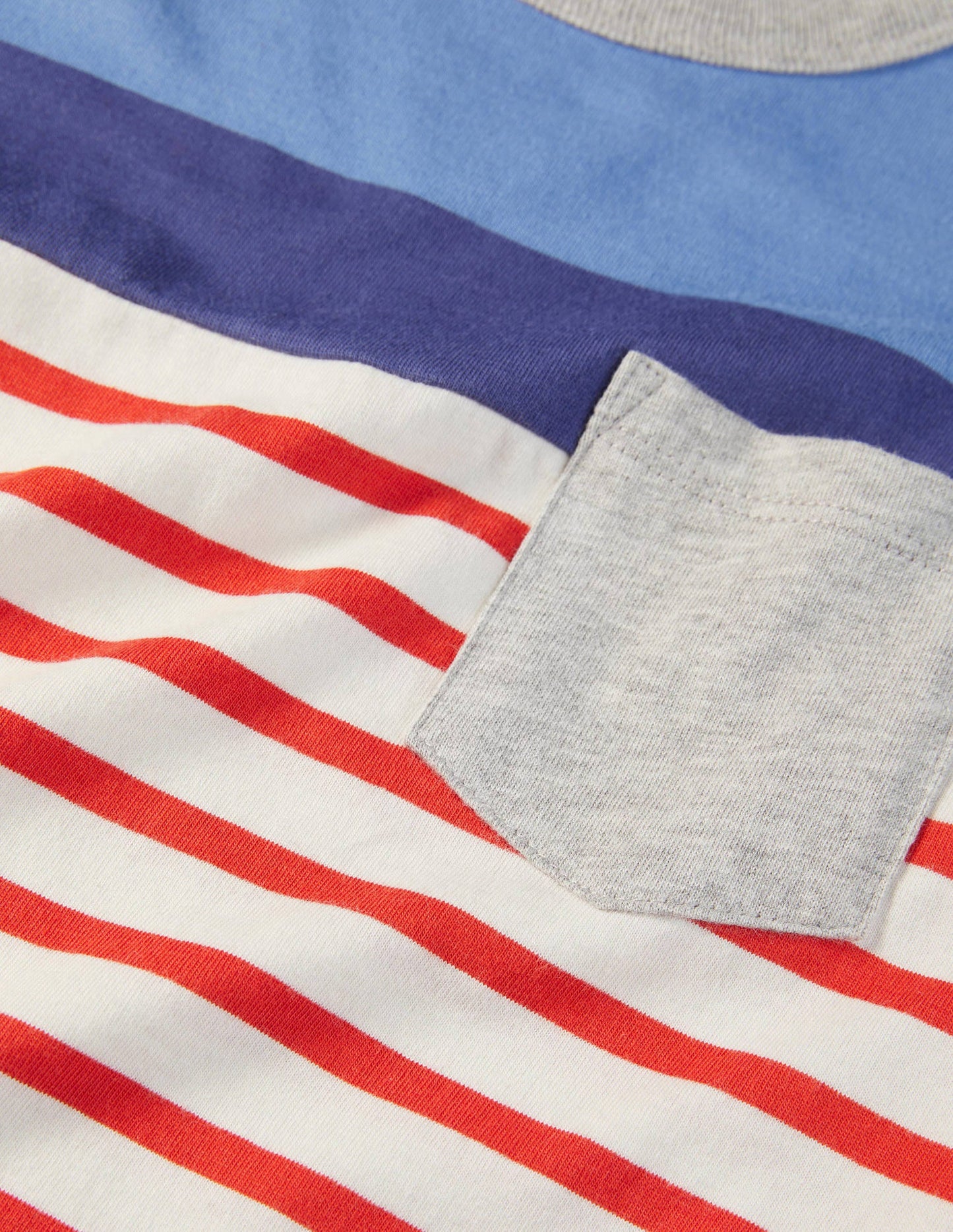 Colourblock Breton T-Shirt-Rocket Red/Elizabethan Blue