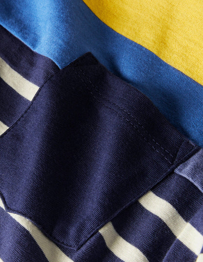 Colourblock Breton T-Shirt-Sweetcorn Yellow/Navy-3
