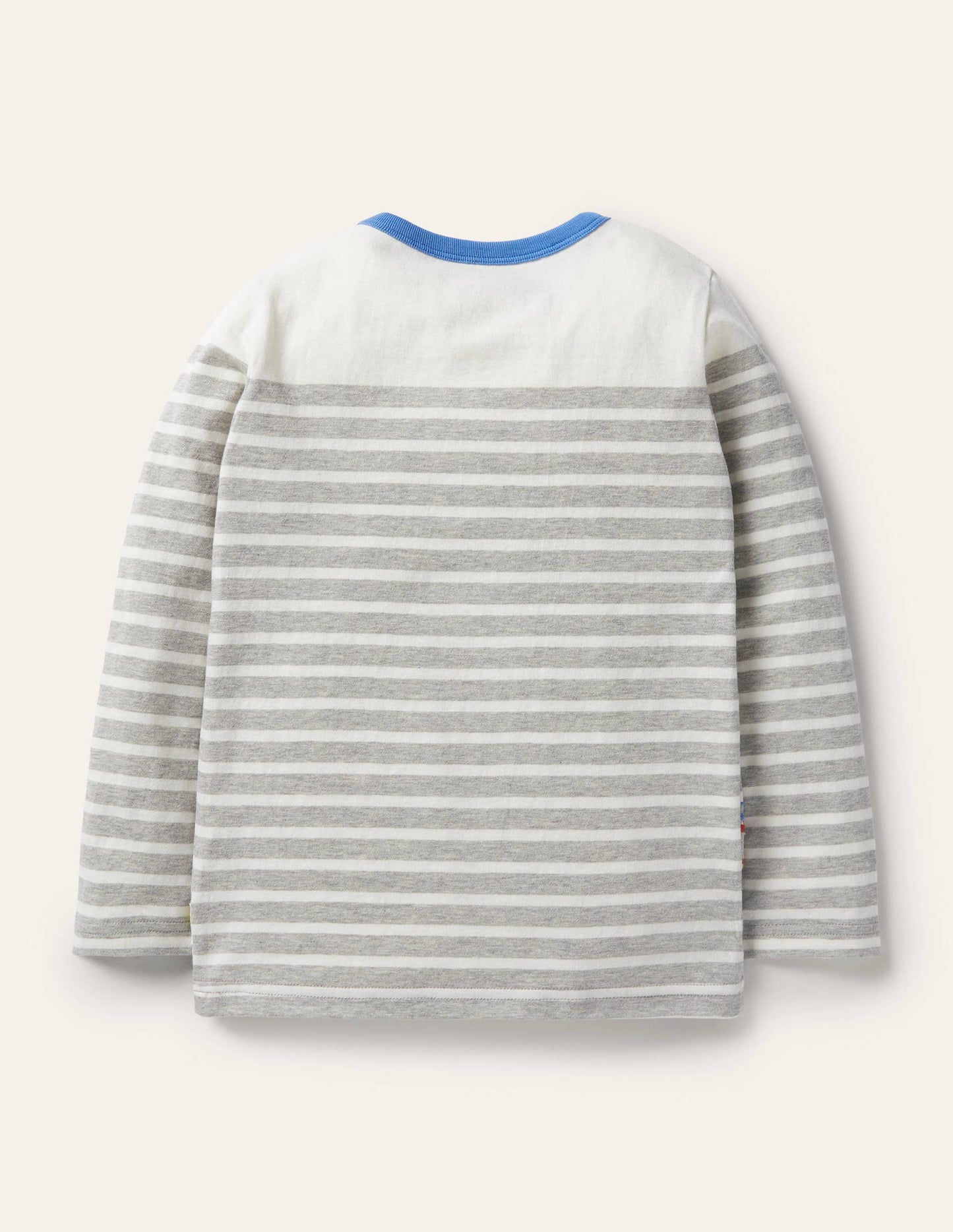 Appliqué Breton T-shirt-Grey Marl/Ivory Vehicles