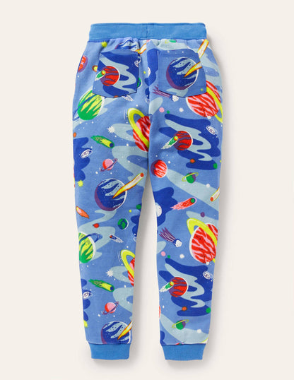 Printed Joggers-Bright Blue Space-3