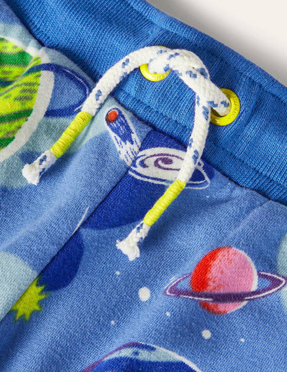 Printed Joggers-Bright Blue Space-4