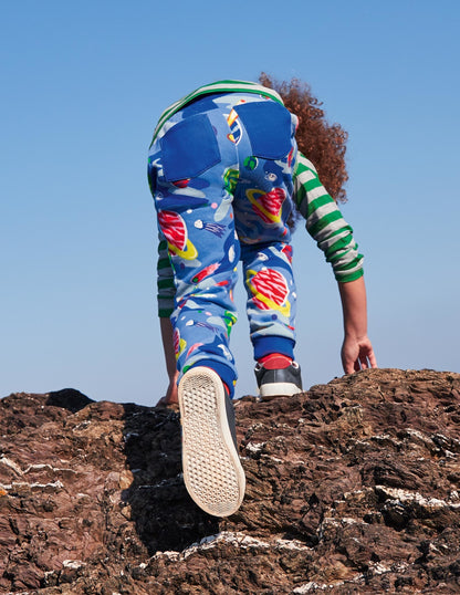 Printed Joggers-Bright Blue Space-1