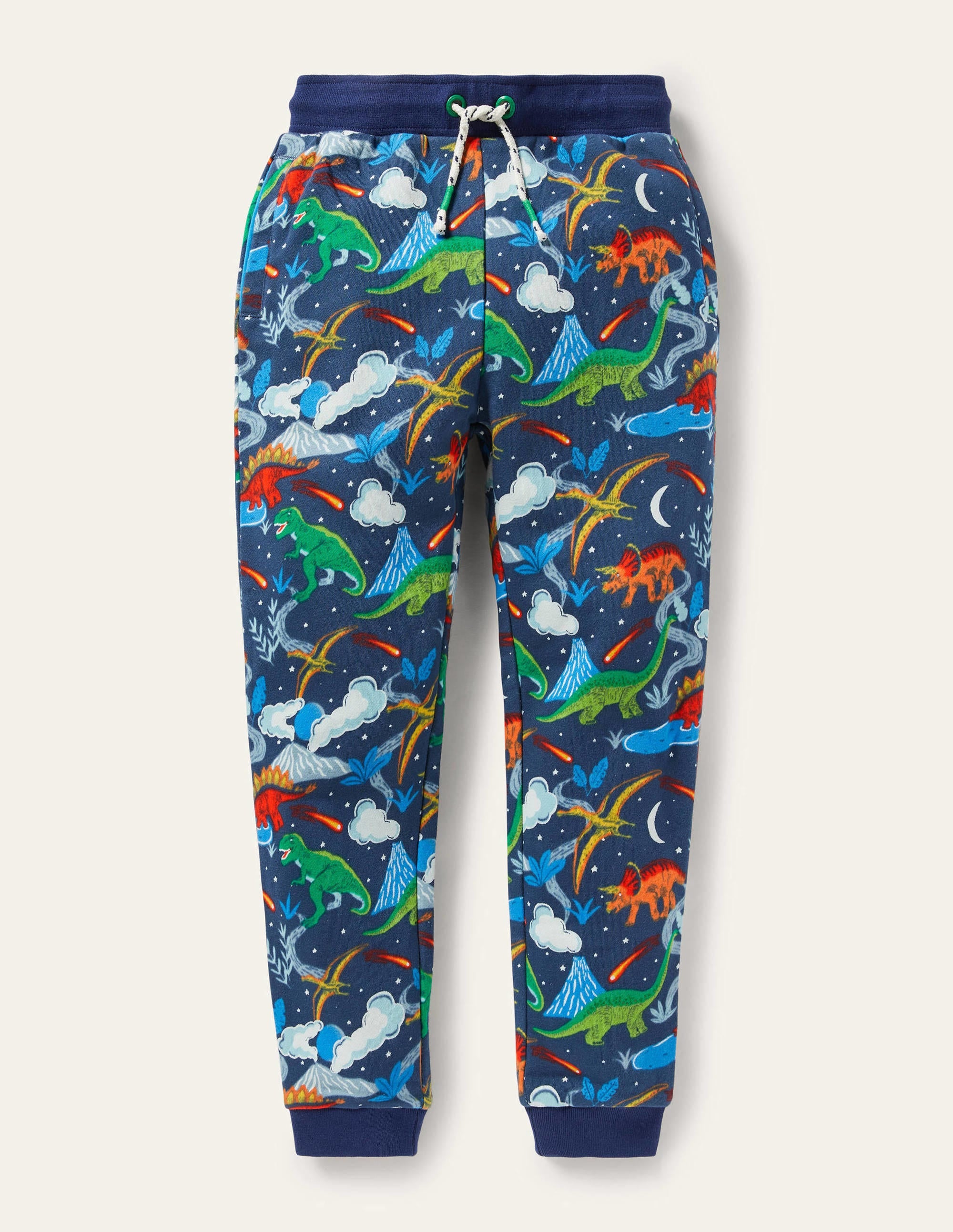 Printed Joggers-Stormy Blue Dinosaurs - Image 1