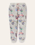 Printed Joggers-Grey Marl Bikes