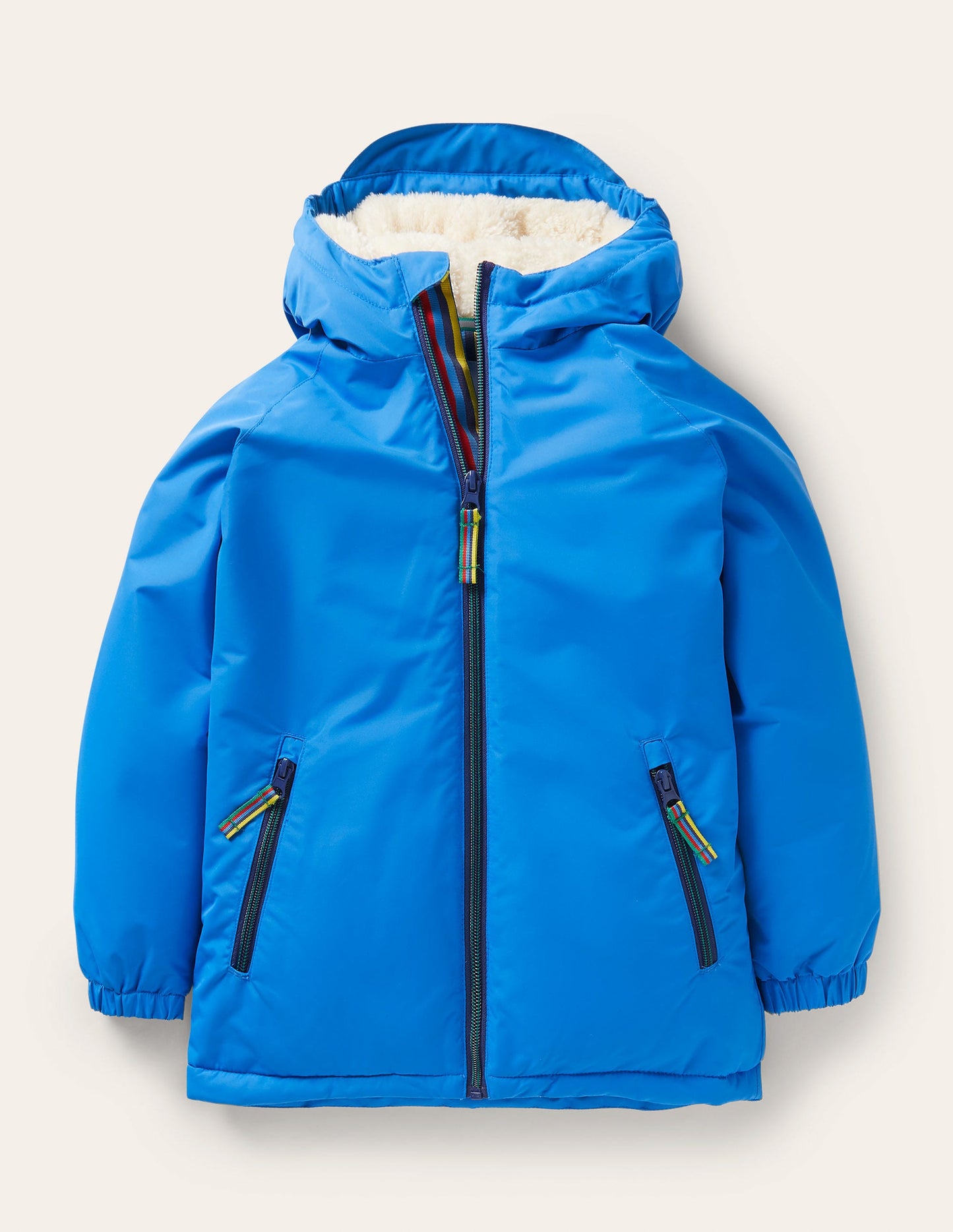 Cosy Sherpa-lined Anorak-Moroccan Blue Dinosaur
