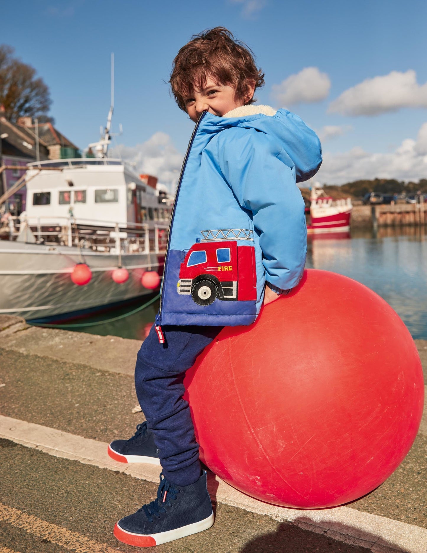 Cosy Sherpa-lined Anorak-Surfboard Blue Vehicles