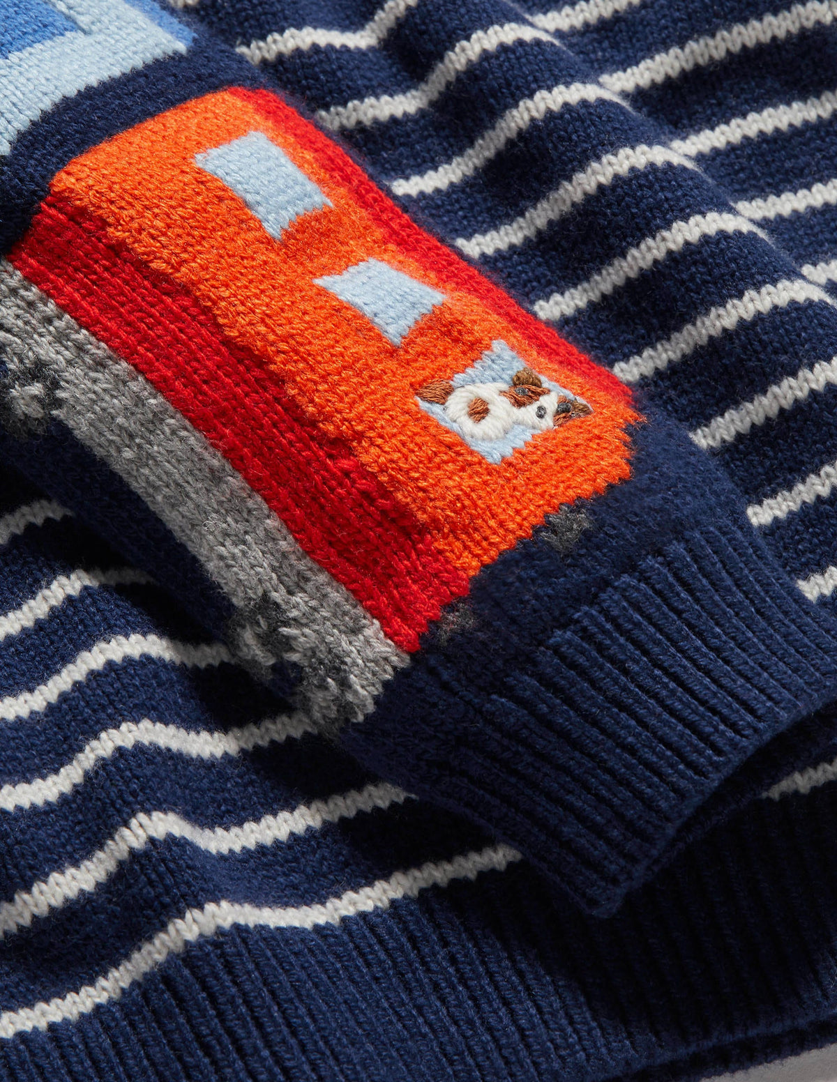 Graphic Crew Jumper-College Navy Trains - Image 3