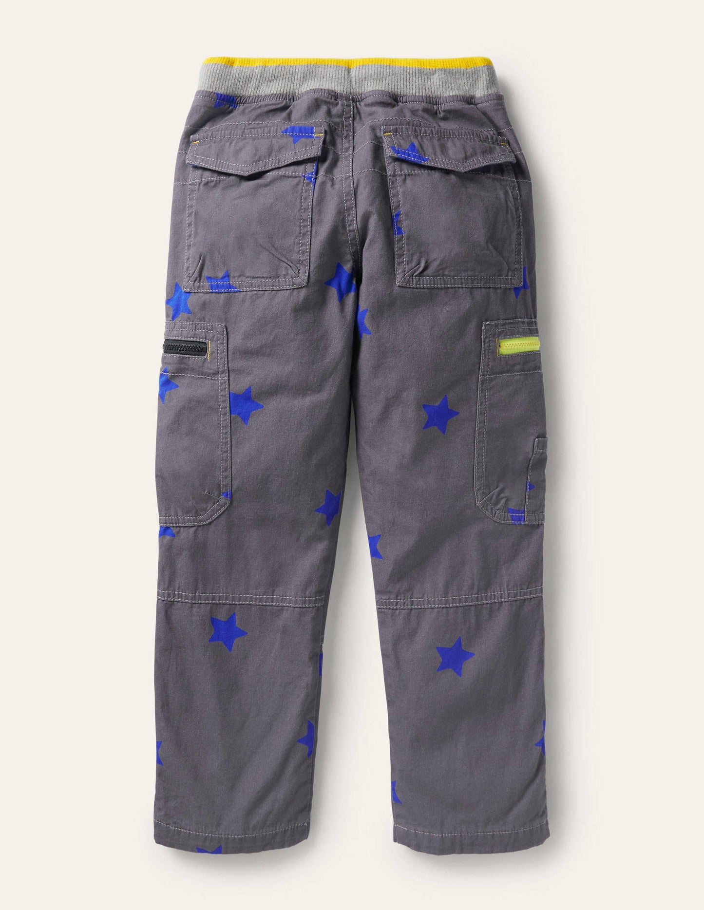 Cosy Lined Cargo Trousers-Soot Grey/Brilliant Blue Star