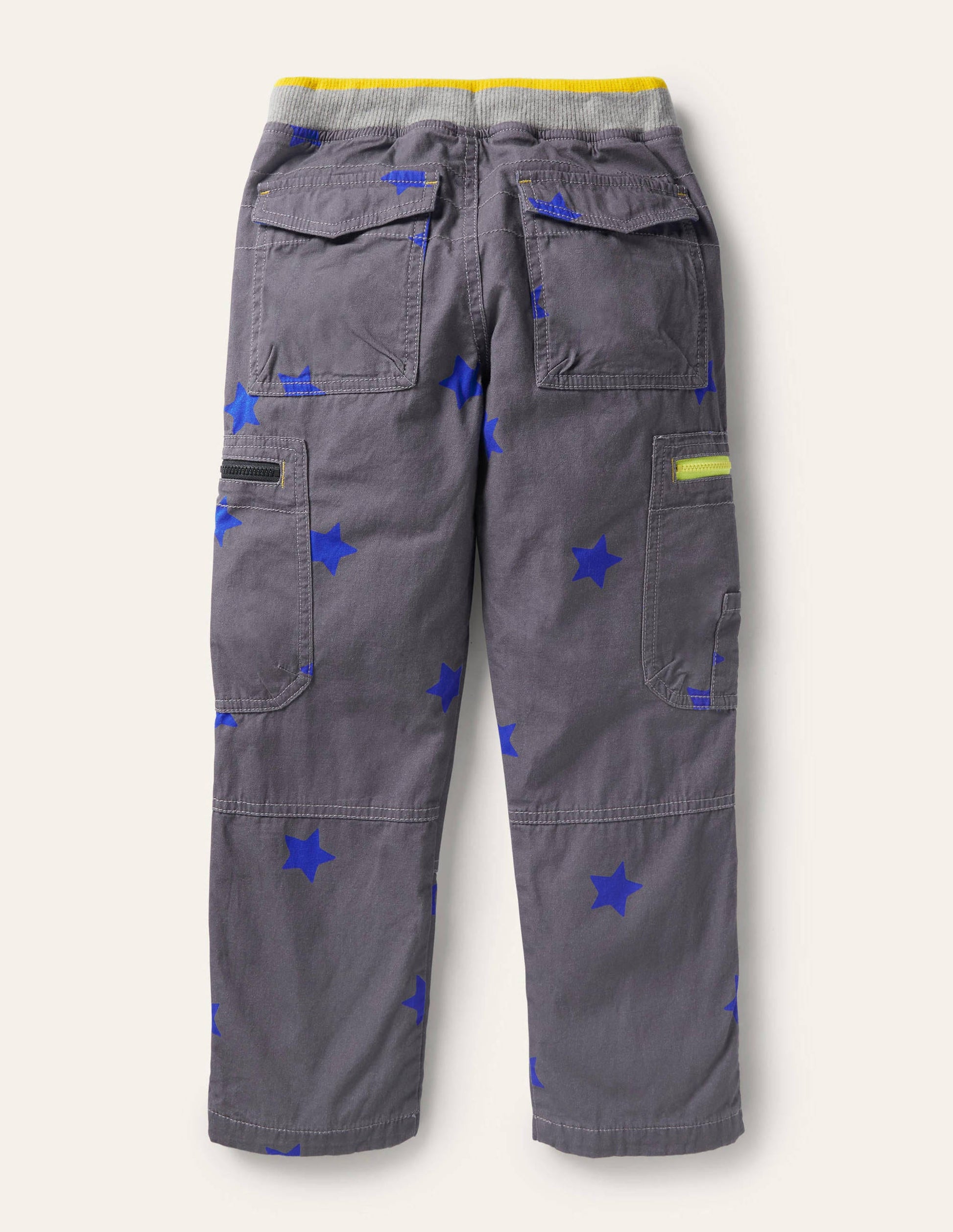 Cosy Lined Cargo Trousers-Soot Grey/Brilliant Blue Star-2