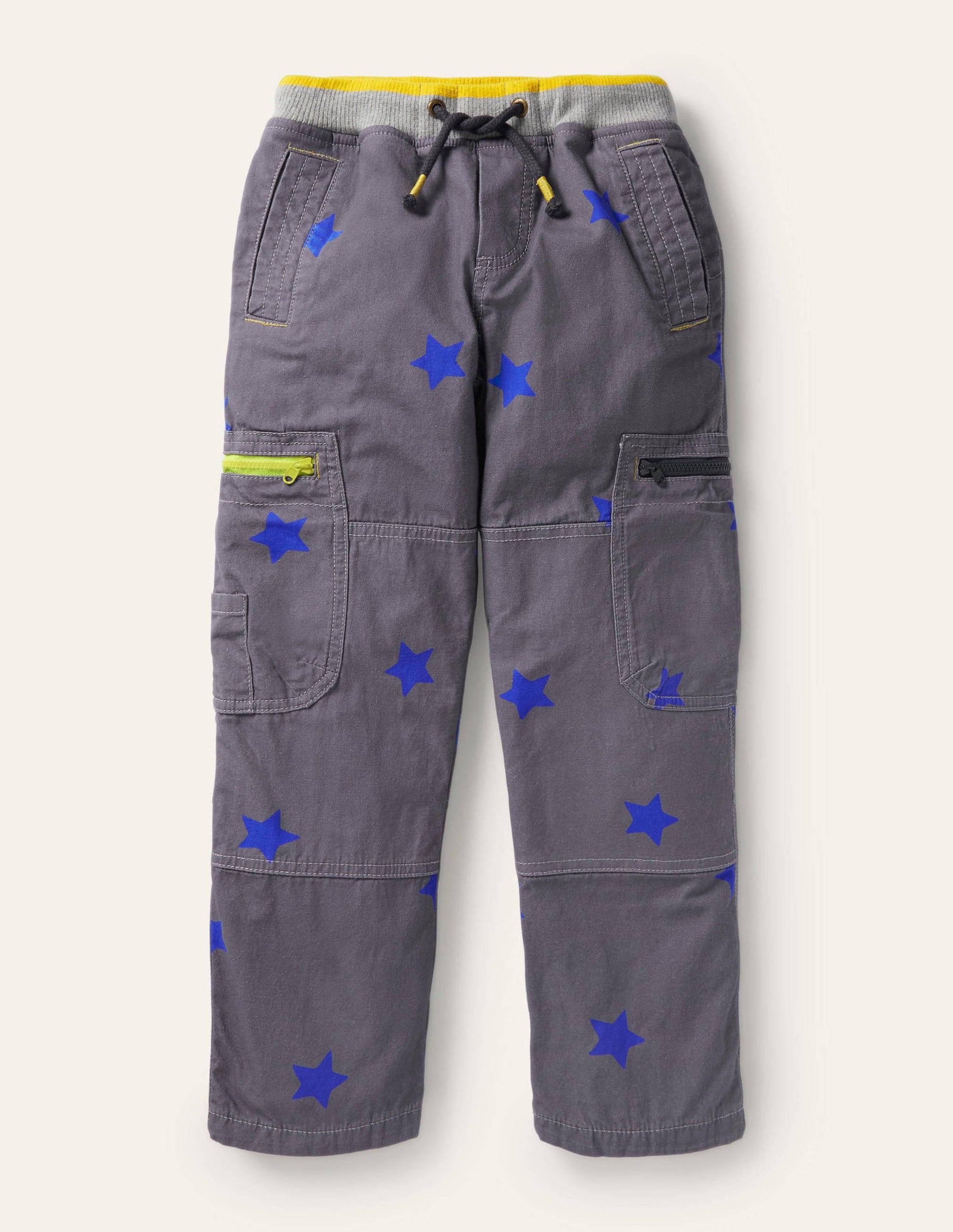Cosy Lined Cargo Trousers-Soot Grey/Brilliant Blue Star-1