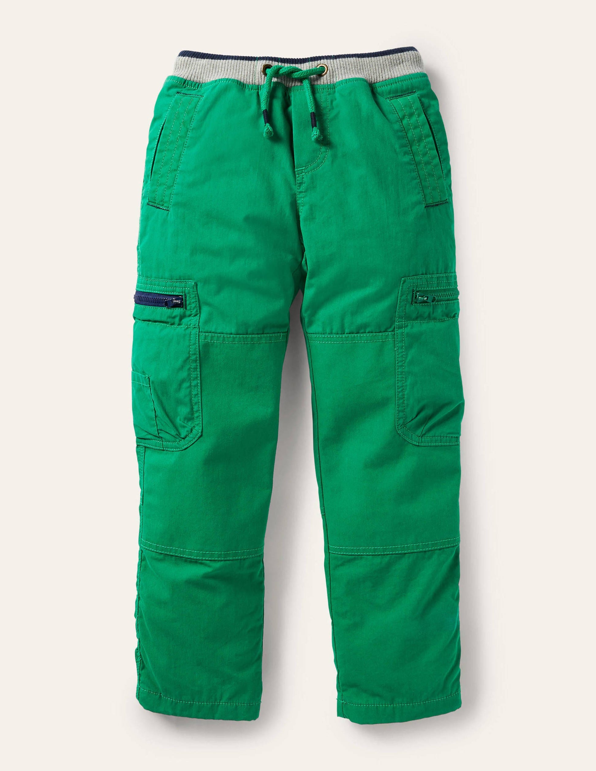 Cosy Lined Cargo Trousers-Highland Green-1