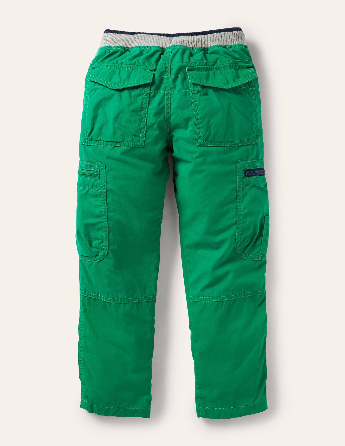 Cosy Lined Cargo Trousers-Highland Green