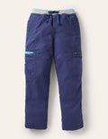 Cosy Lined Cargo Trousers-College Navy