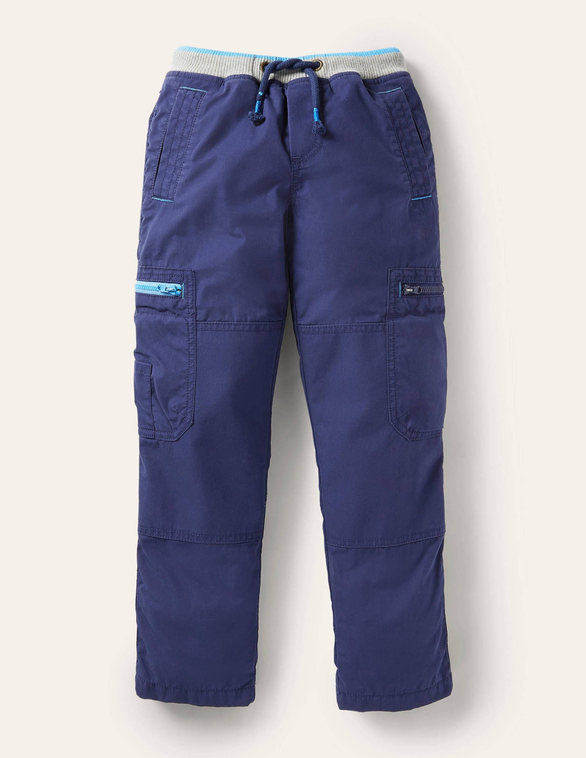 Cosy Lined Cargo Trousers-College Navy-1