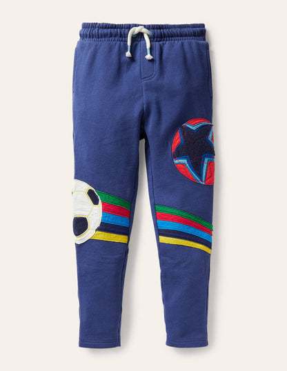 Appliqué Joggers-Starboard Blue Football-2