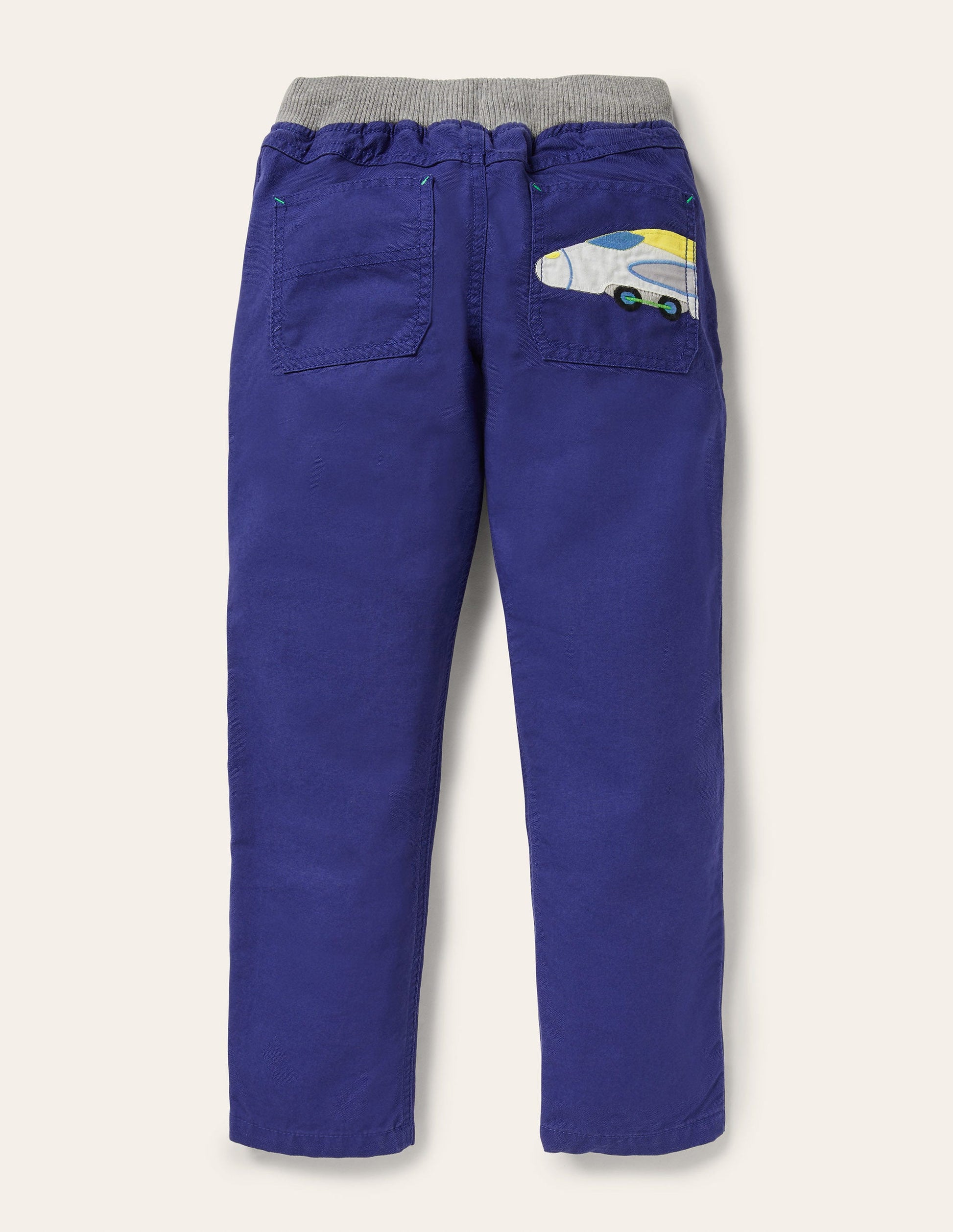 Appliqué Pull-on Trousers-Starboard Blue Trains-3