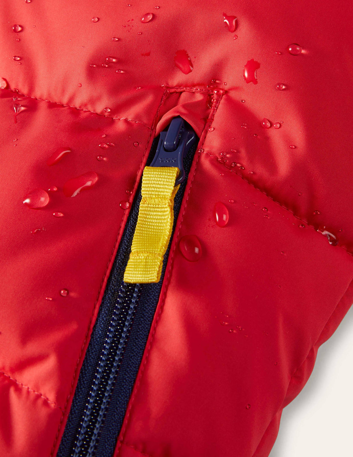Shower-Resistant Padded Jacket-Rockabilly Red/Navy Rainbow - Image 4