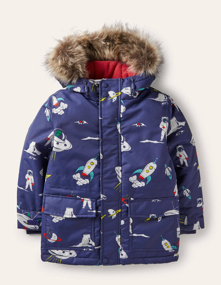 Cosy Waterproof Parka-Starboard Blue Space