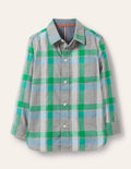 Casual Twill Shirt-Grey Marl/Green