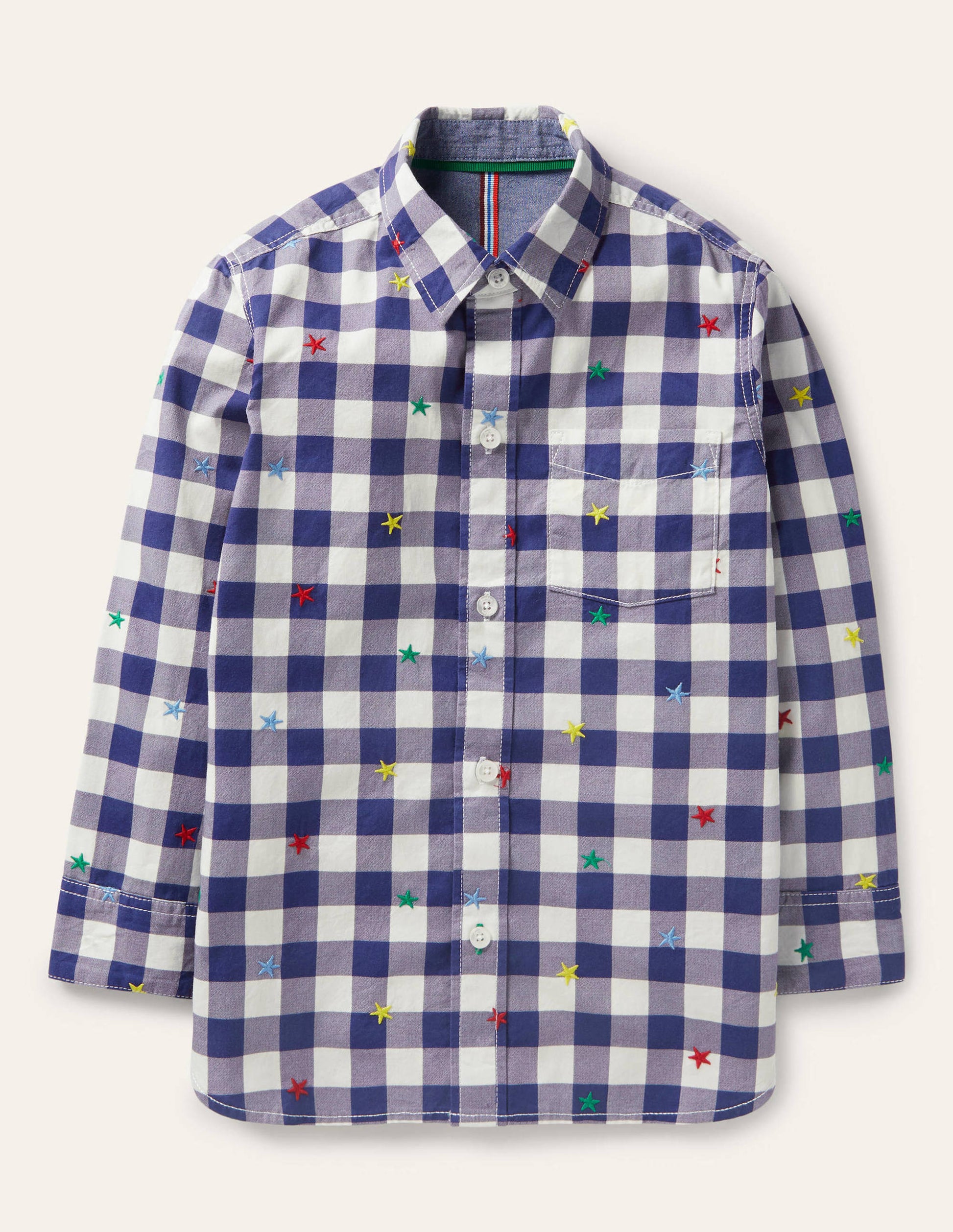 Casual Twill Shirt-Navy/Ivory Rainbow Star-1