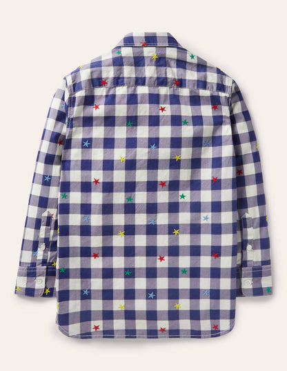 Casual Twill Shirt-Navy/Ivory Rainbow Star-2