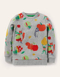 Printed Sweatshirt-Grey Marl Bonkers Conkers