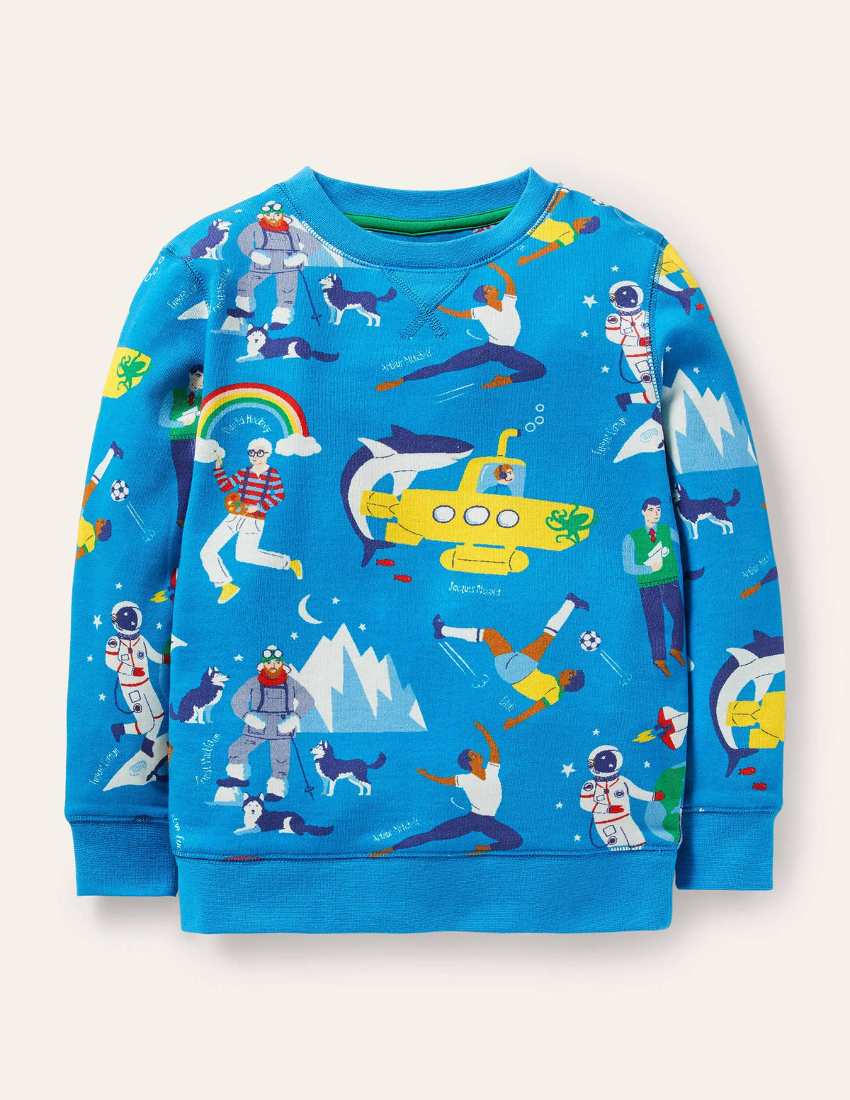 Printed Sweatshirt-Moroccan Blue Heros - Image 1