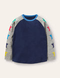 Raglan T-Shirt-Starboard Blue/Grey Marl Star