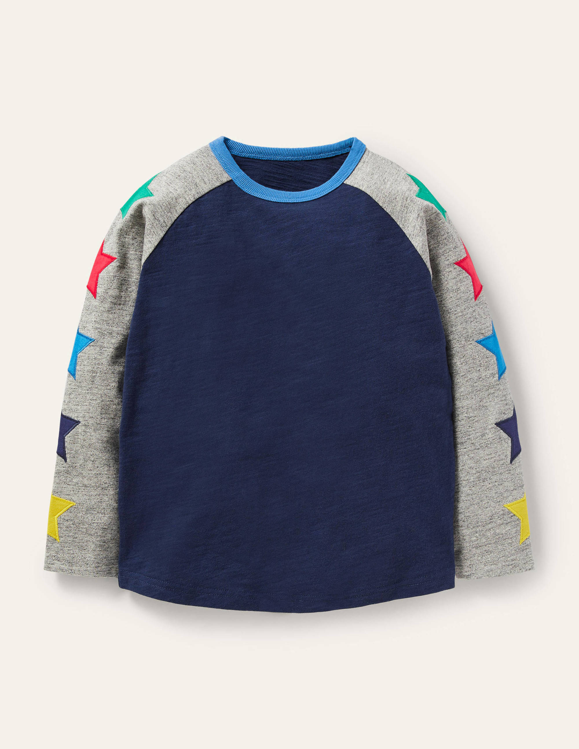 Raglan T-Shirt-Starboard Blue/Grey Marl Star - Image 1