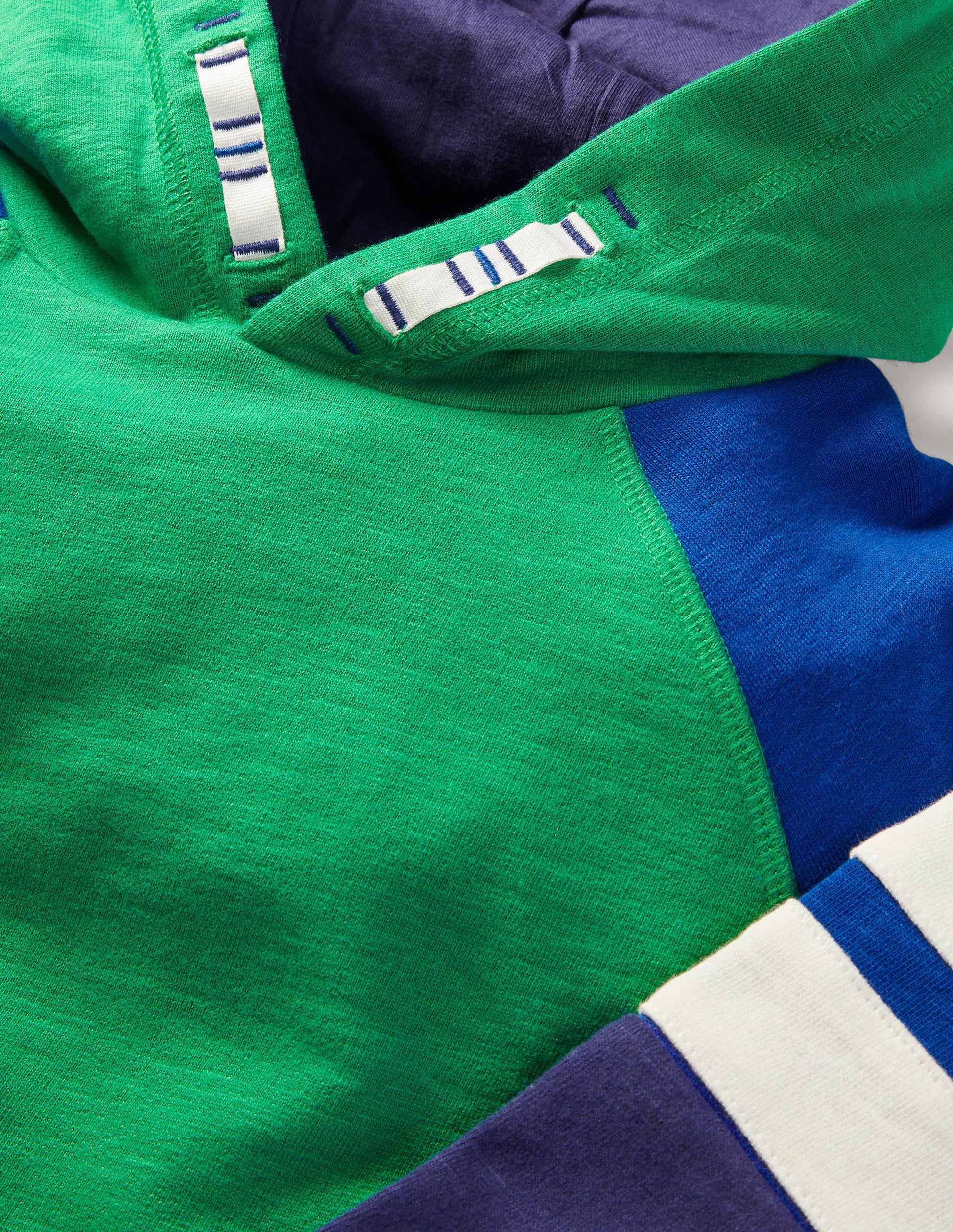 Colourblock Sporty Hoodie-Highland Green/Brilliant Blue-2